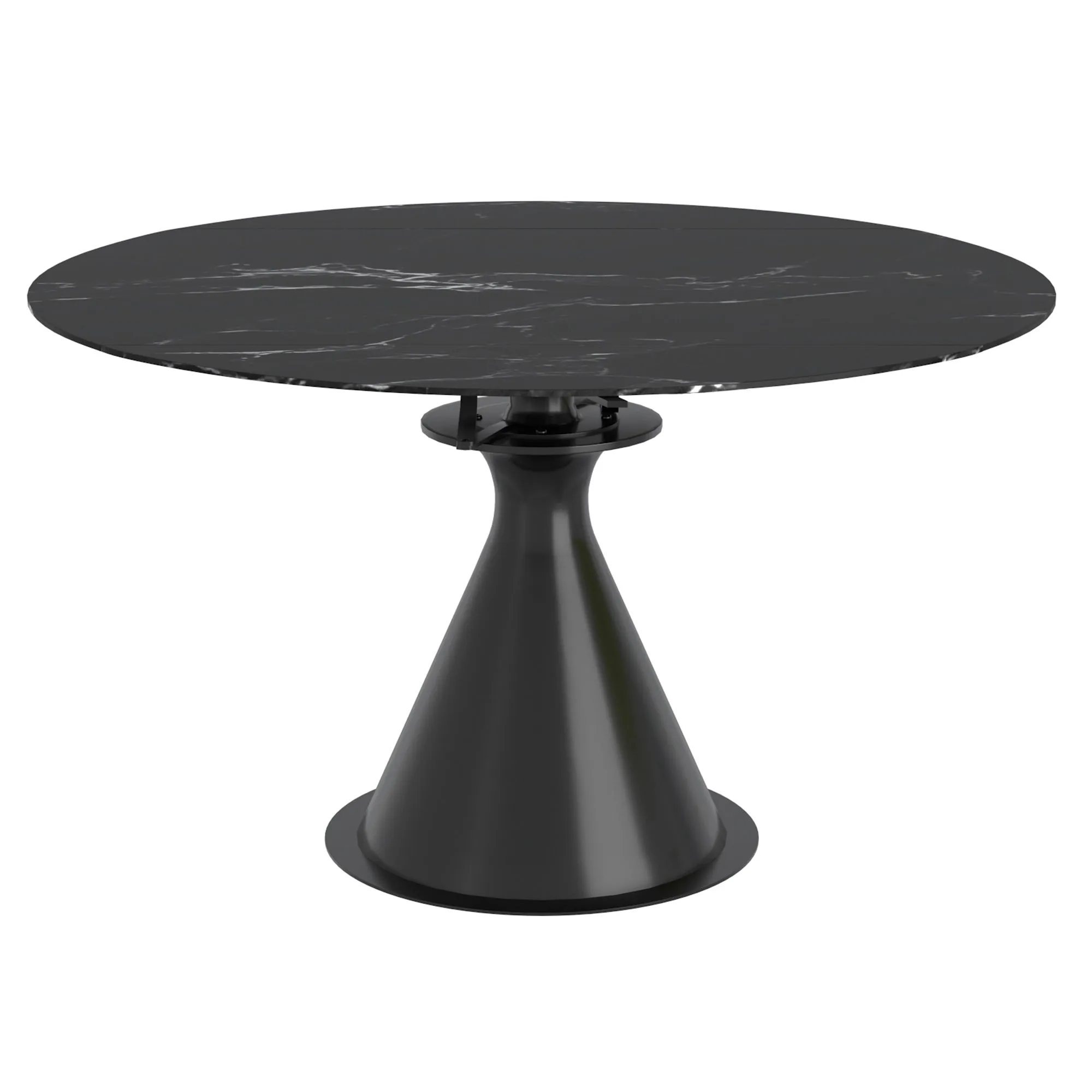 7 Piece Round Dining Set Calisto Black and Cream