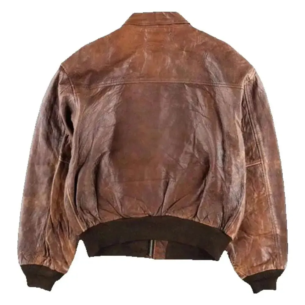 80s A2 Flight Vintage Military Real Leather Jacket – Classic Style