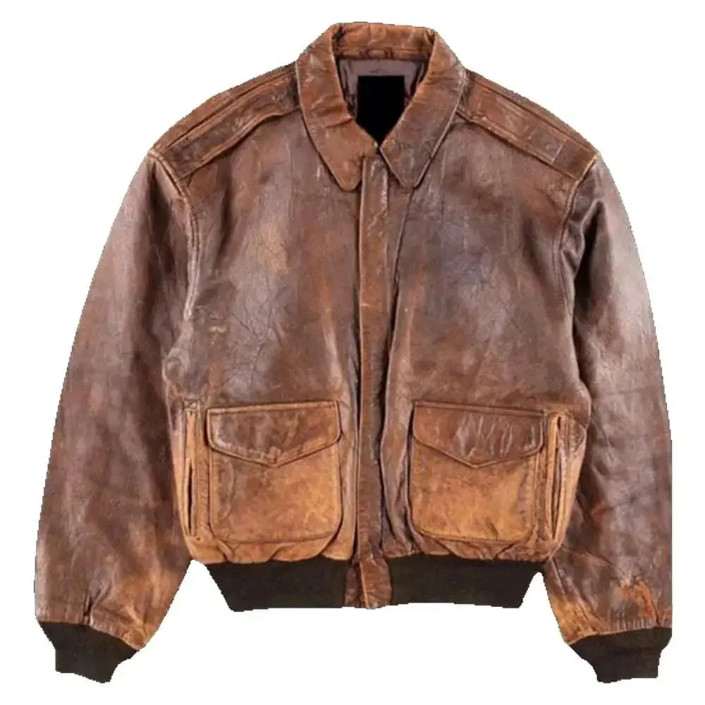 80s A2 Flight Vintage Military Real Leather Jacket – Classic Style