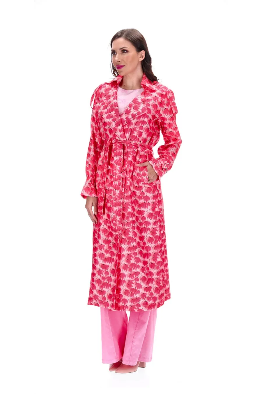 Augustine Carrie Trench Pink Fluro r5897