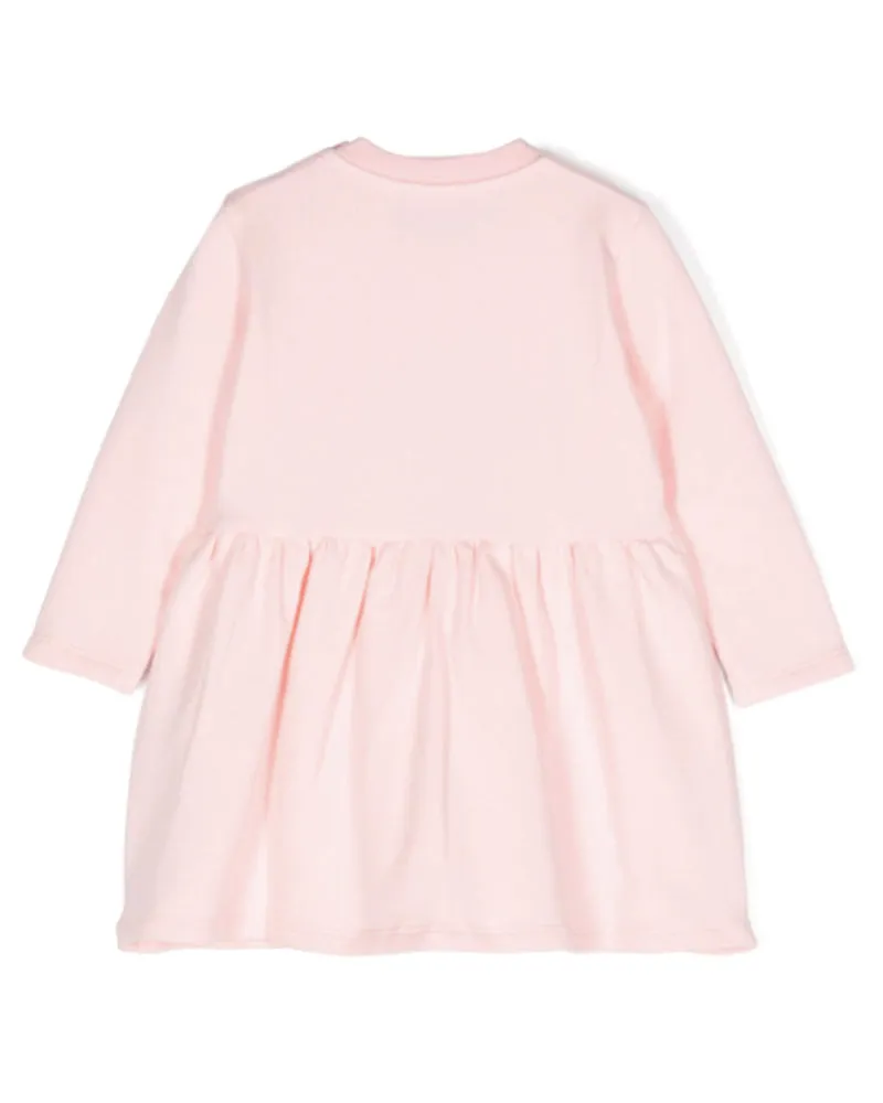Baby Girls Pink Teddy Embroidery Sweatshirt Dress