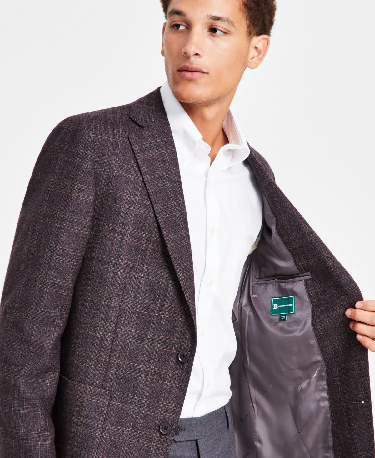 Brooks Brothers Mens Classic fit Sport Coat Blazer 44 R Red Plaid