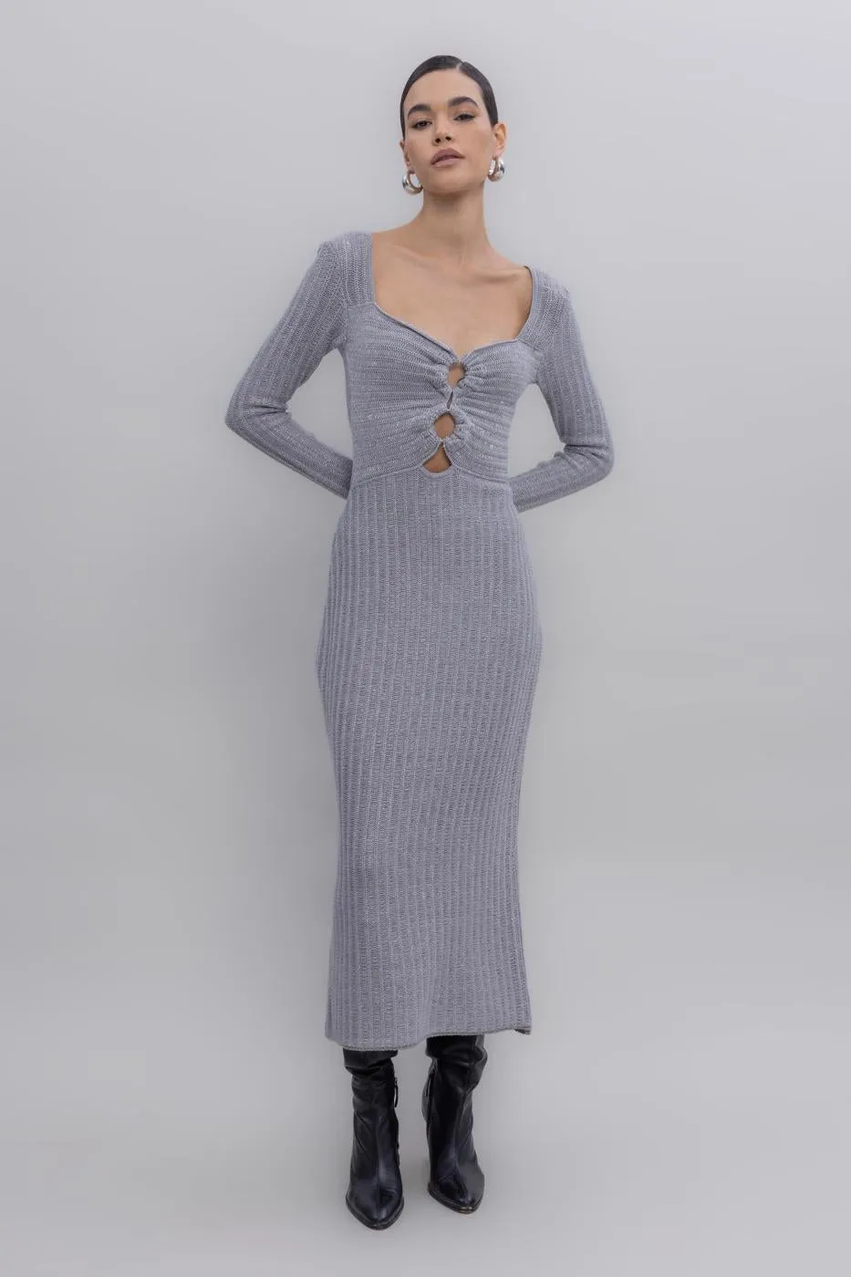 BSL Women Glitter Midi Knit Dress - Grantham