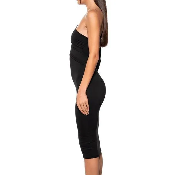 Callie Lives Xena Akira Show Stopper Cut Out Black Midi Dress Large