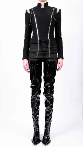 Cashmere Coat with Zippers