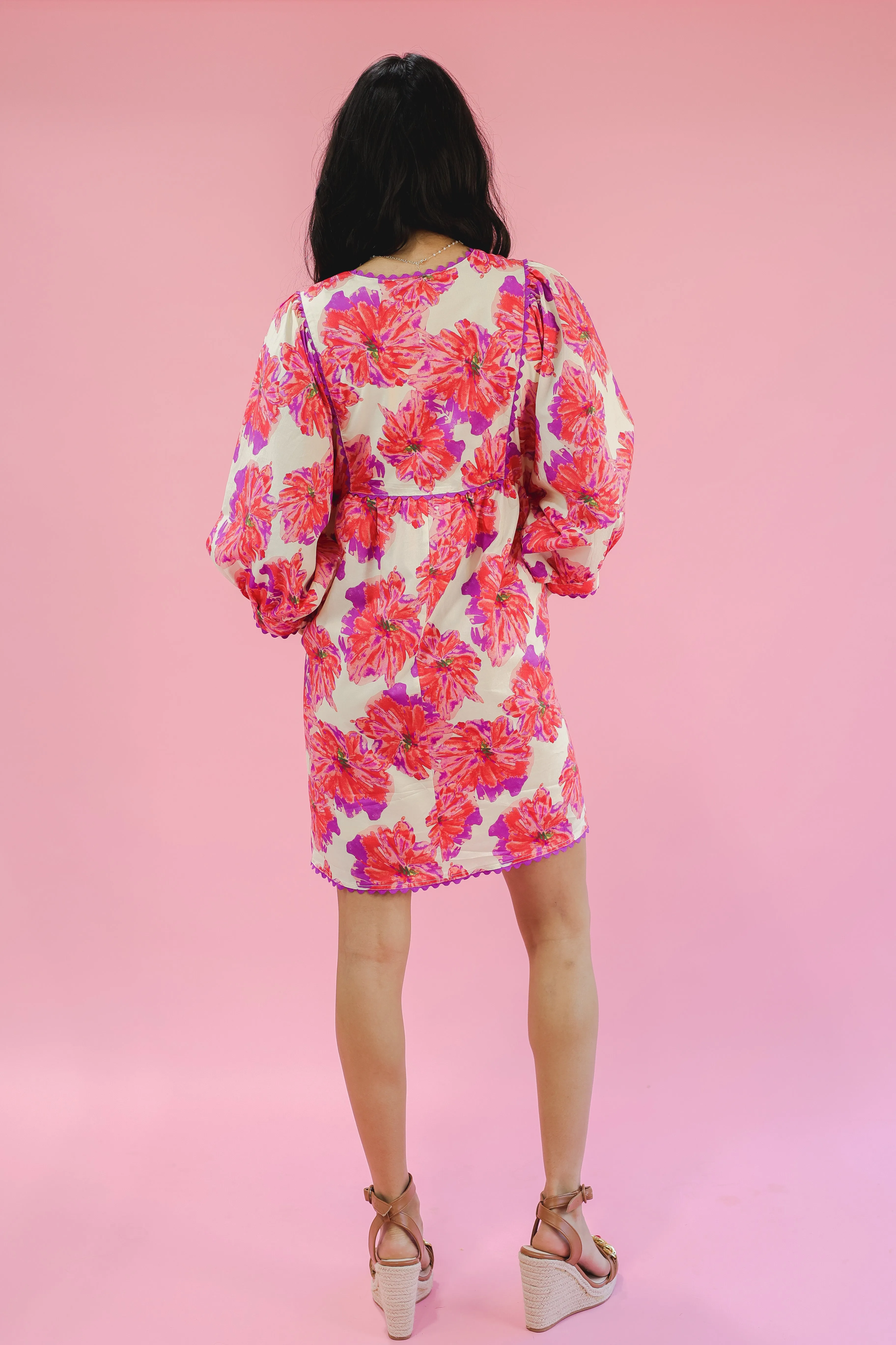 Cloud Nine Floral Dress - Red