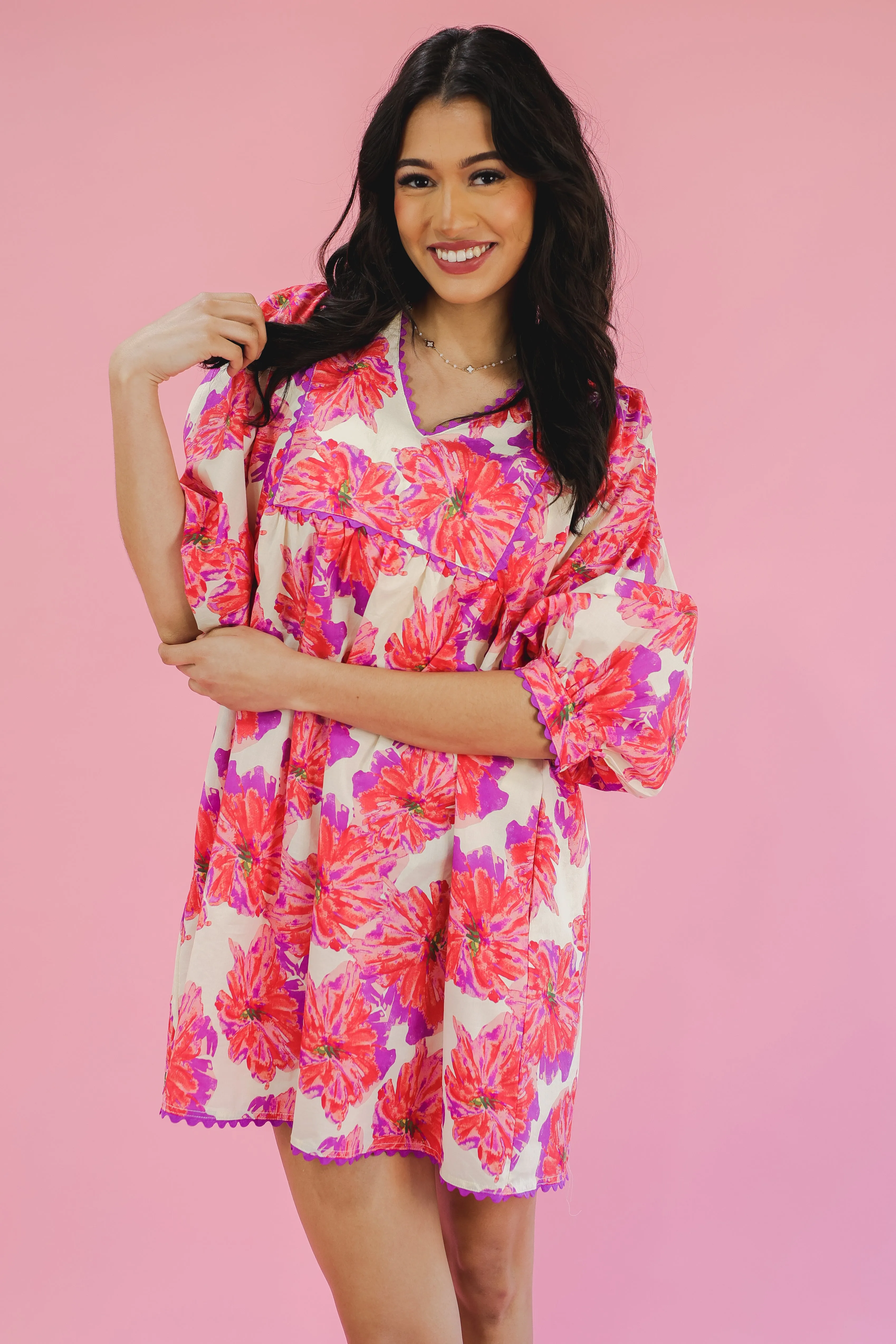 Cloud Nine Floral Dress - Red