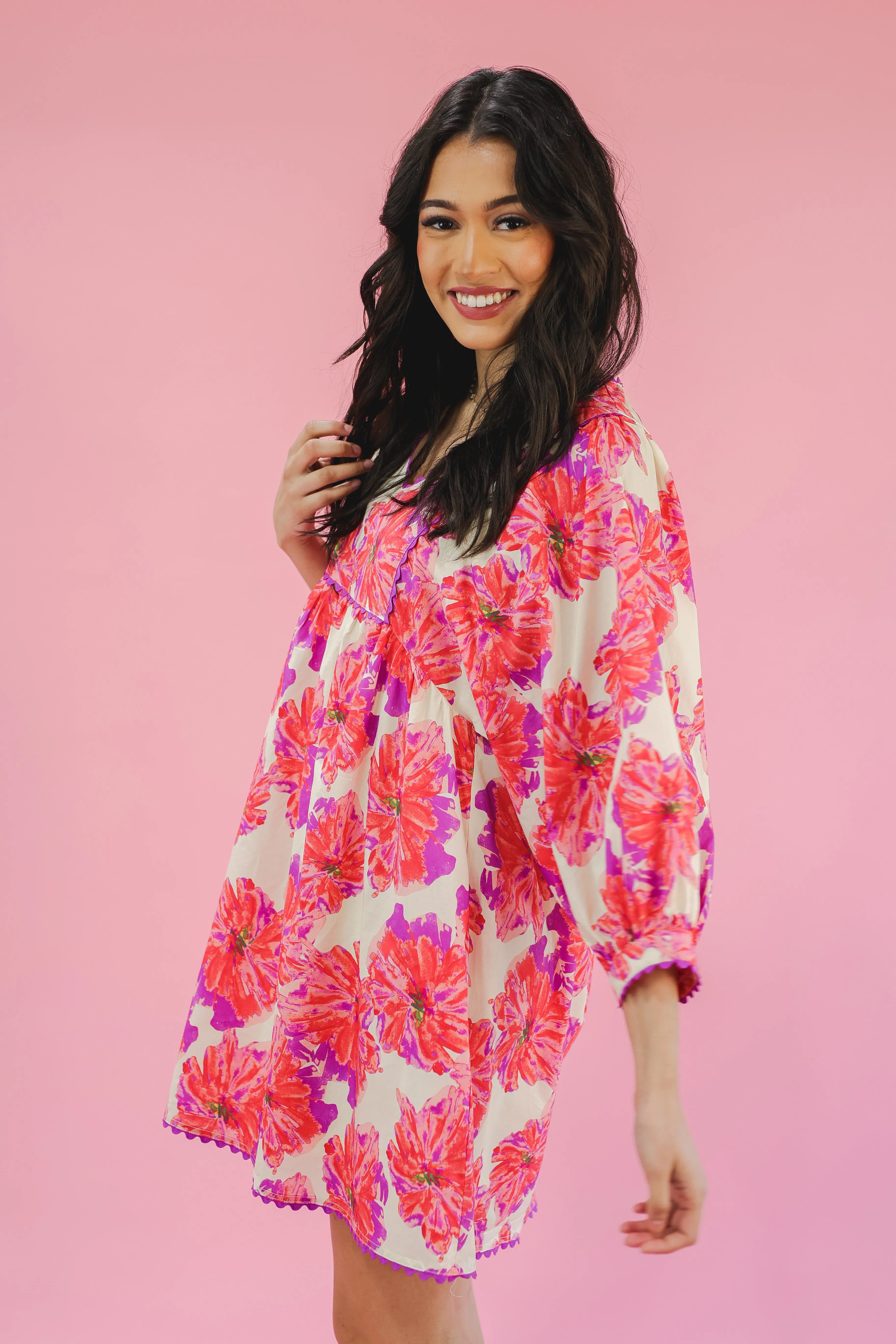 Cloud Nine Floral Dress - Red