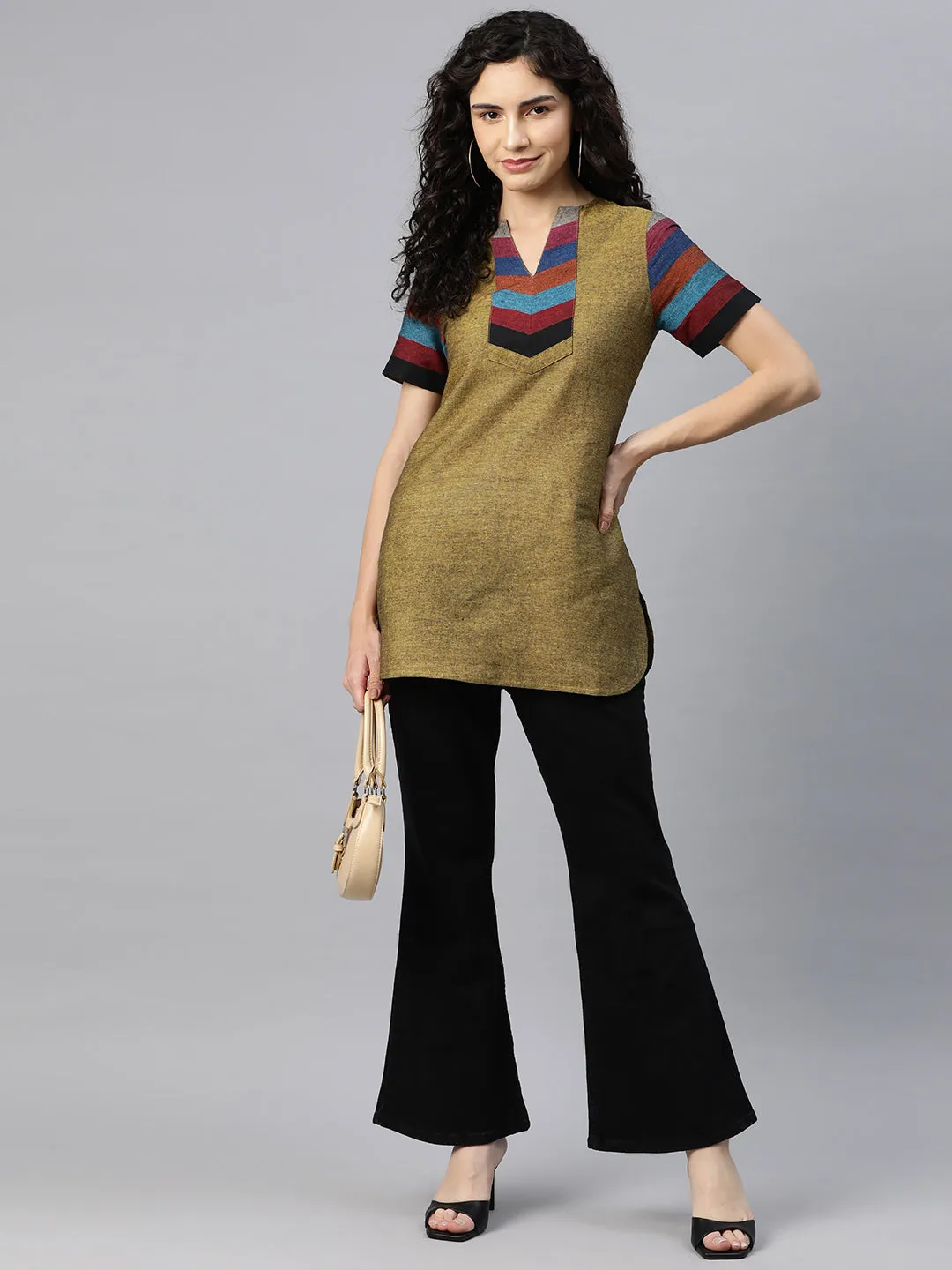 Cottinfab Women Striped Cotton Top