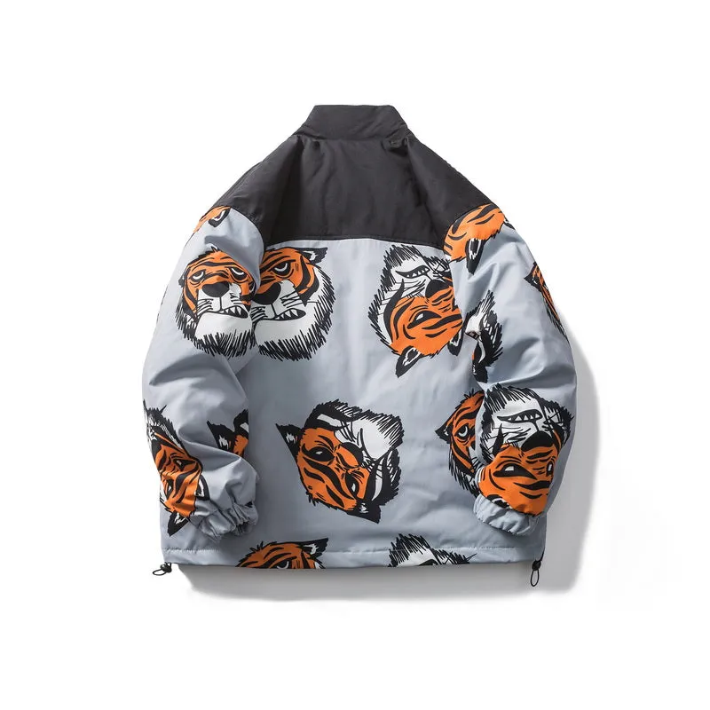 DAVILRAY TIGER PRINT PREMIUM DOWN 900FP UNISEX BOMBER JACKET