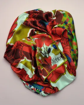 Diane Culture Redd Gold Red & White Silk Scarf