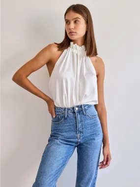 Elizabeth Satin Top - White
