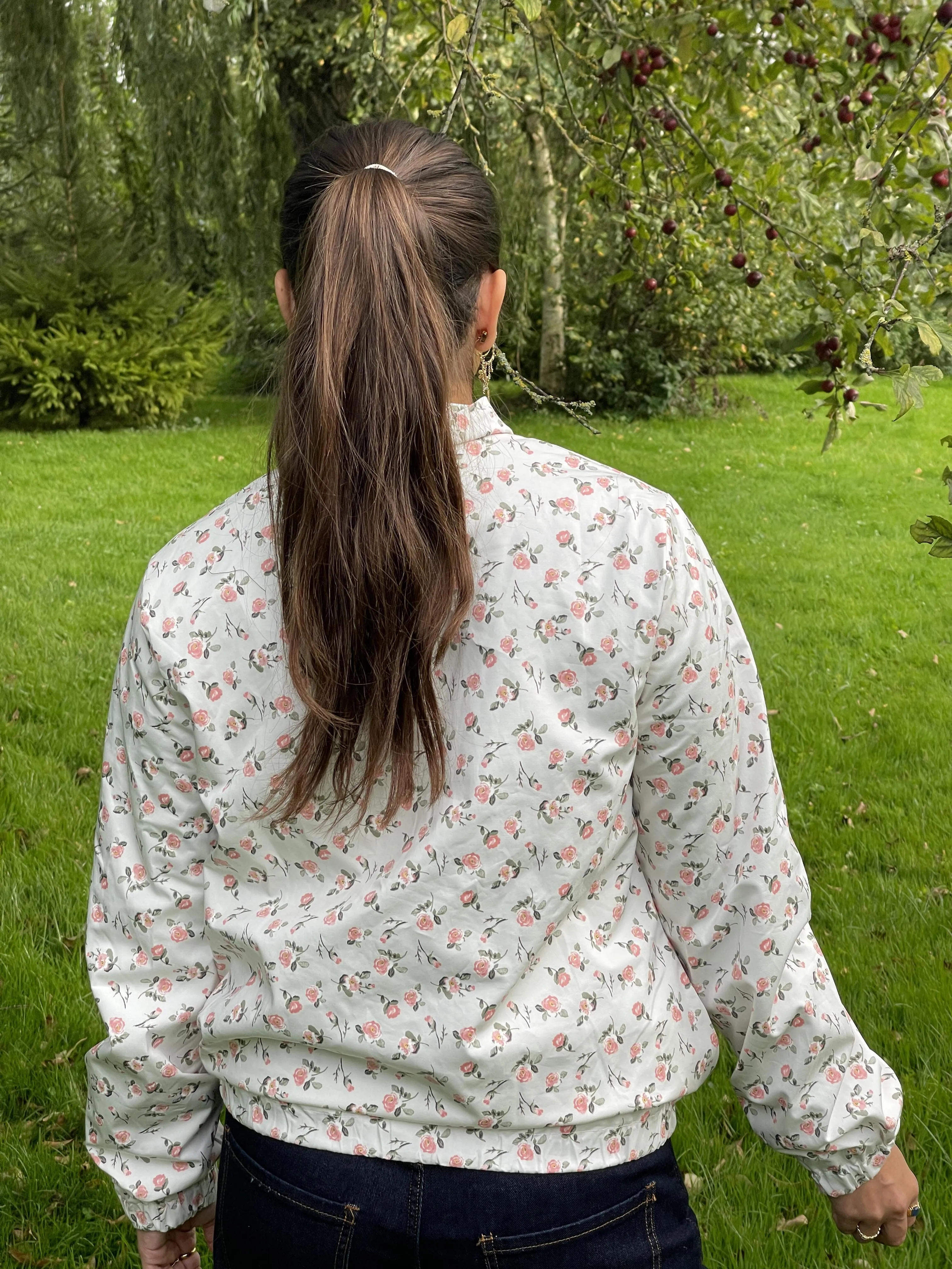 Emelda bomber jacket with flowers