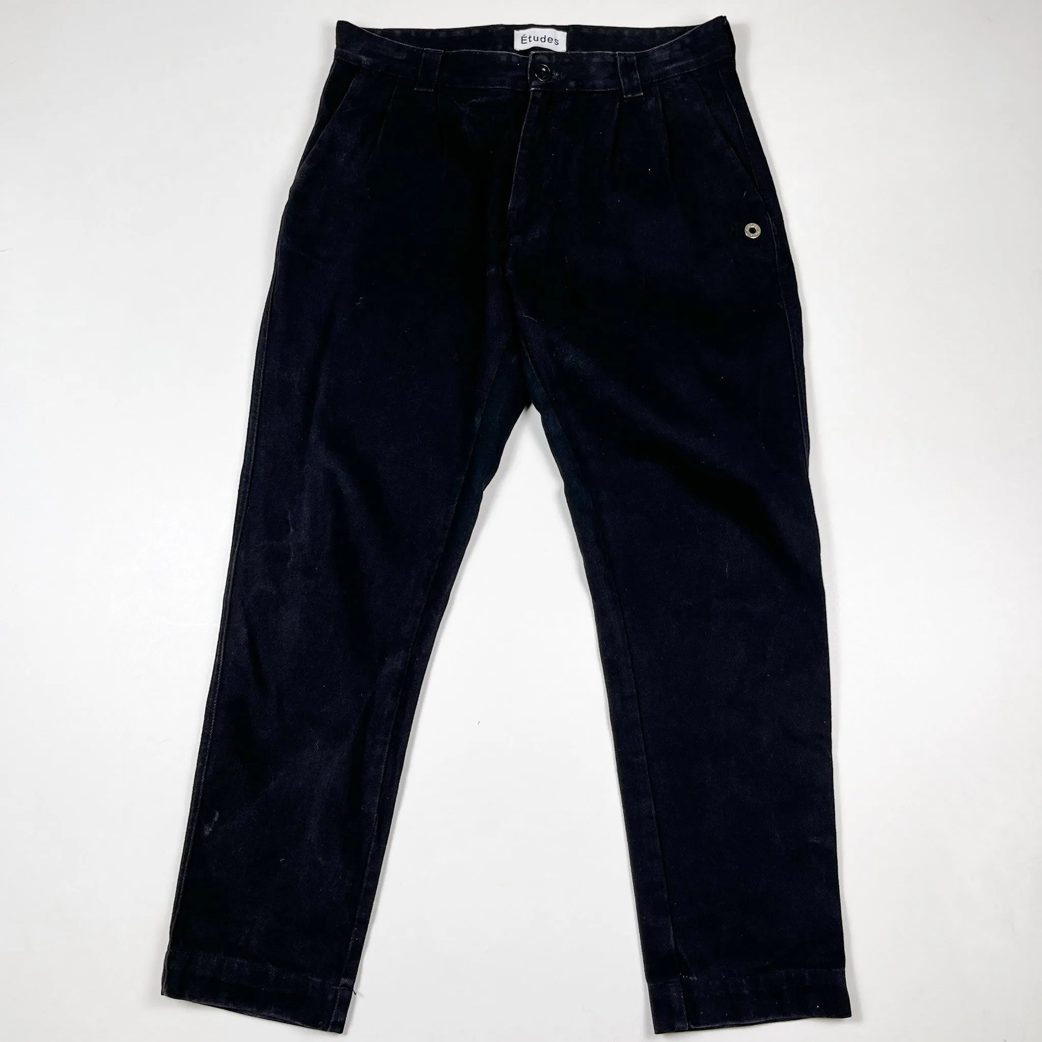 Etudes Black Pleated Chino Jeans