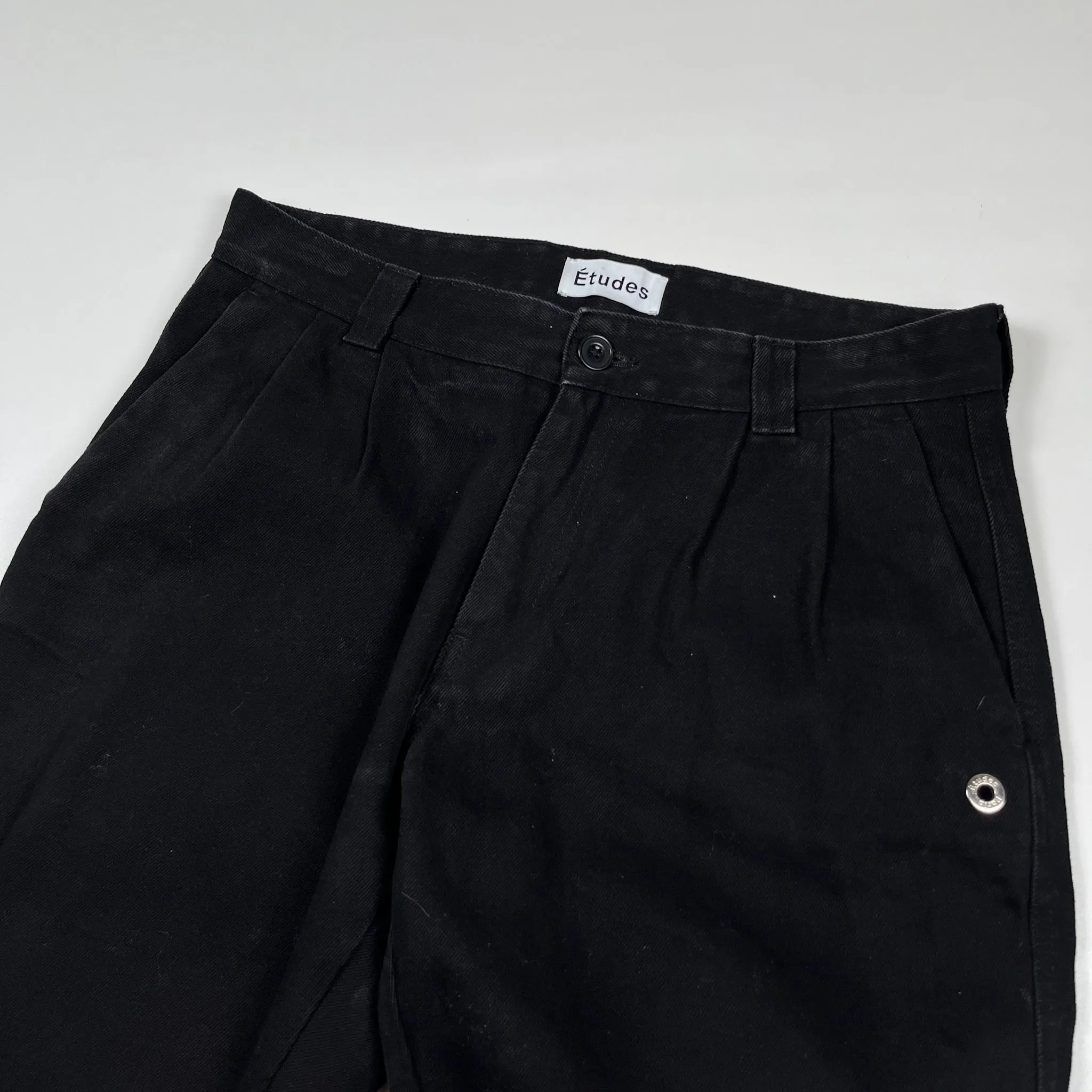 Etudes Black Pleated Chino Jeans