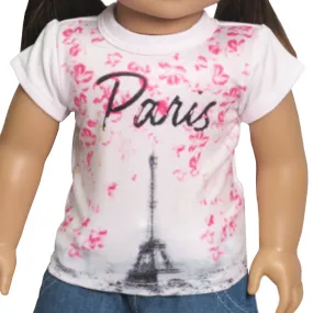Floral Paris T-Shirt for 18-inch dolls