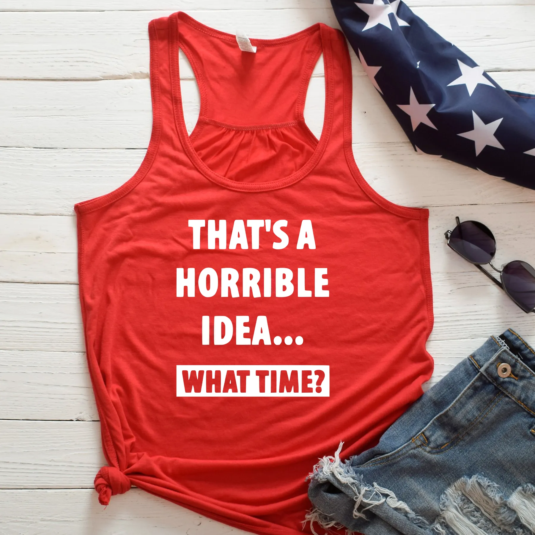 Horrible Idea Flowy Racerback Tank