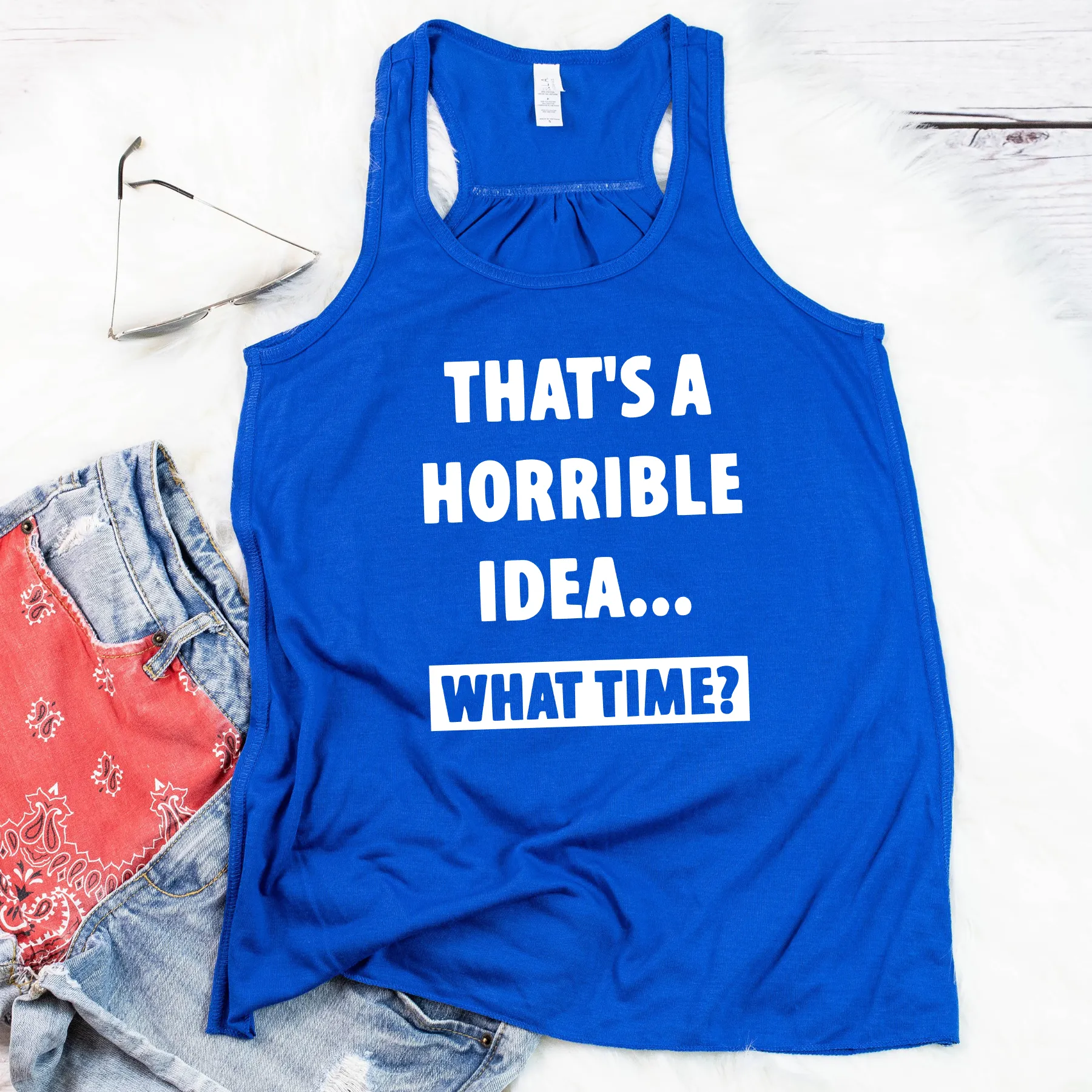 Horrible Idea Flowy Racerback Tank
