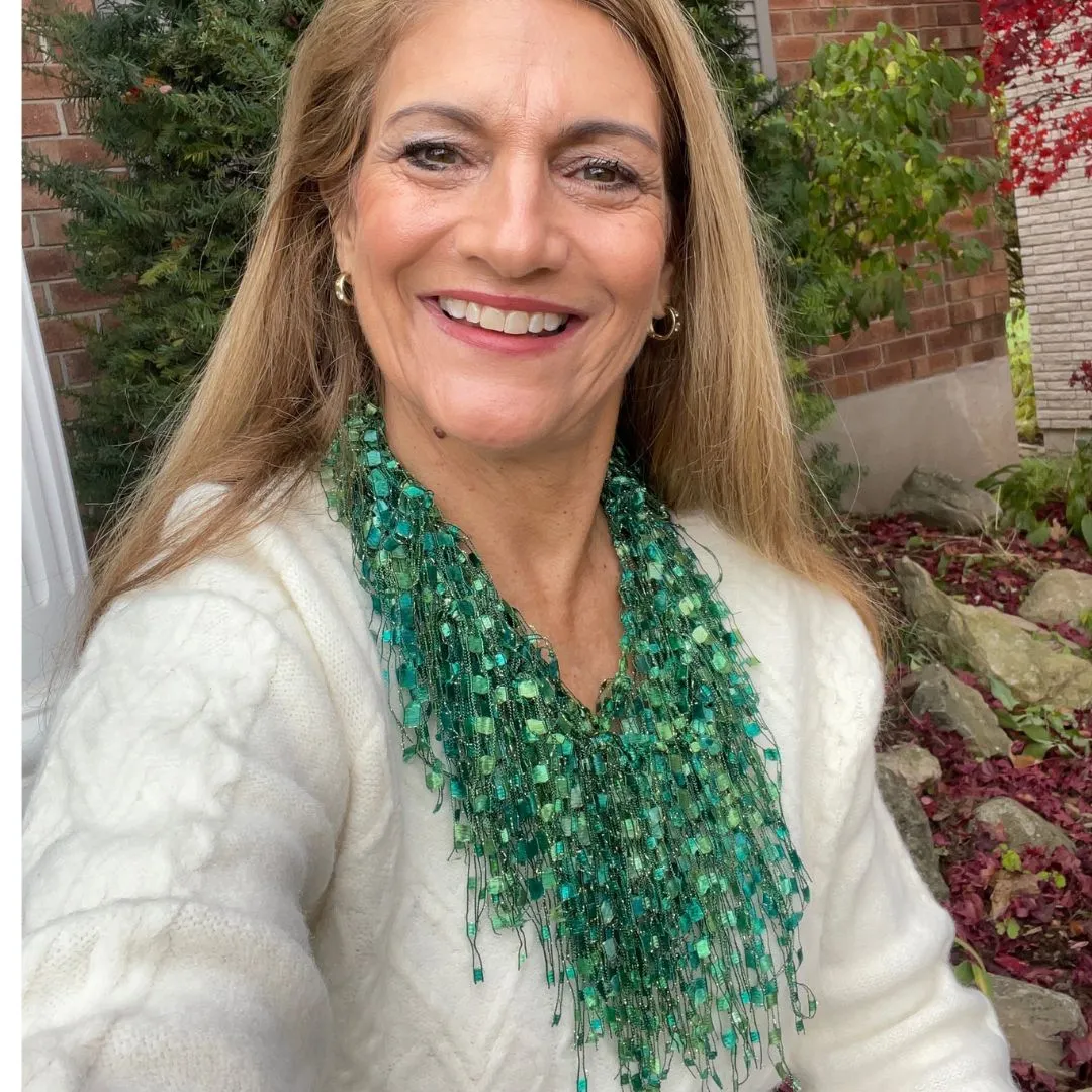 Irish Green Scarf Necklace - Or just because green is your color!