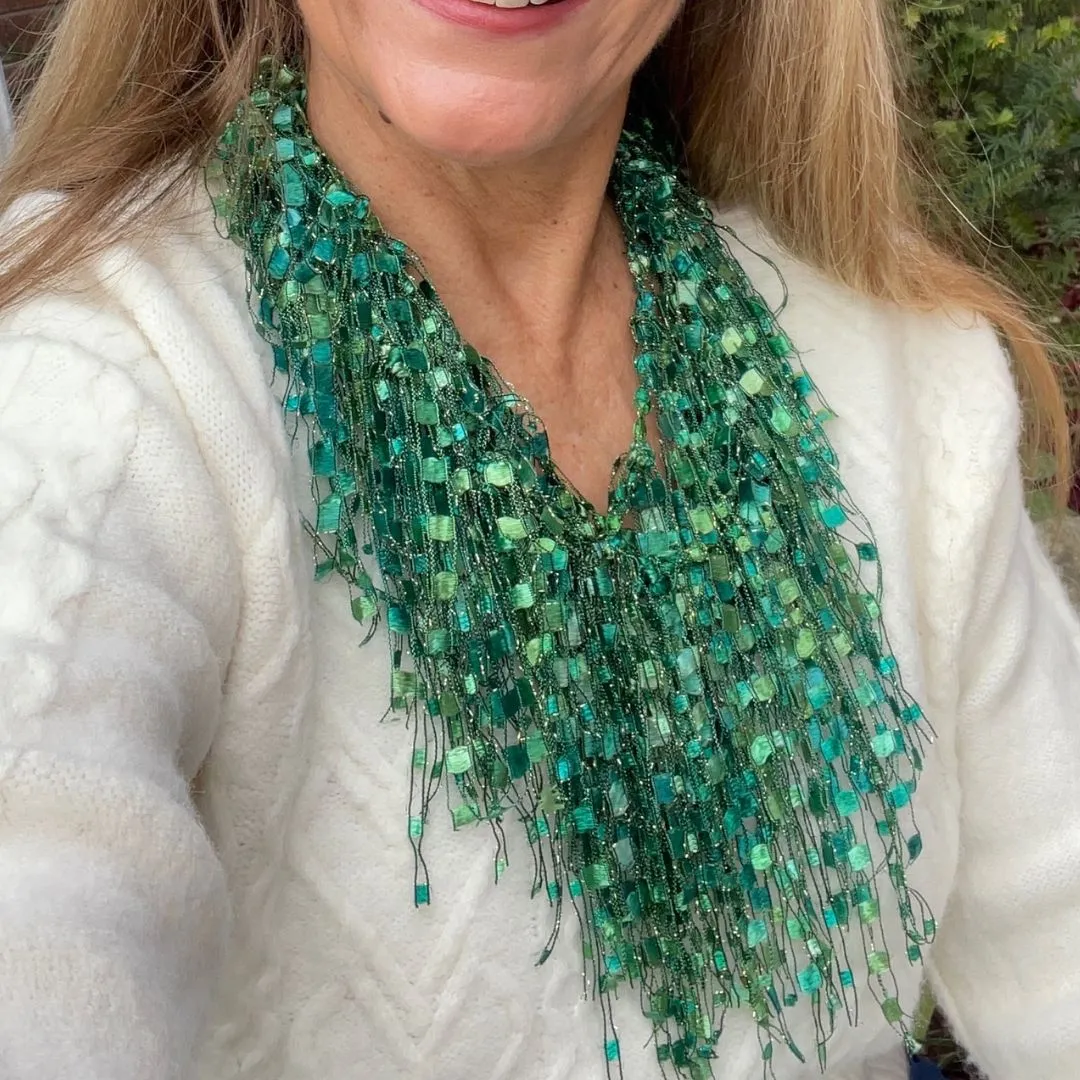 Irish Green Scarf Necklace - Or just because green is your color!