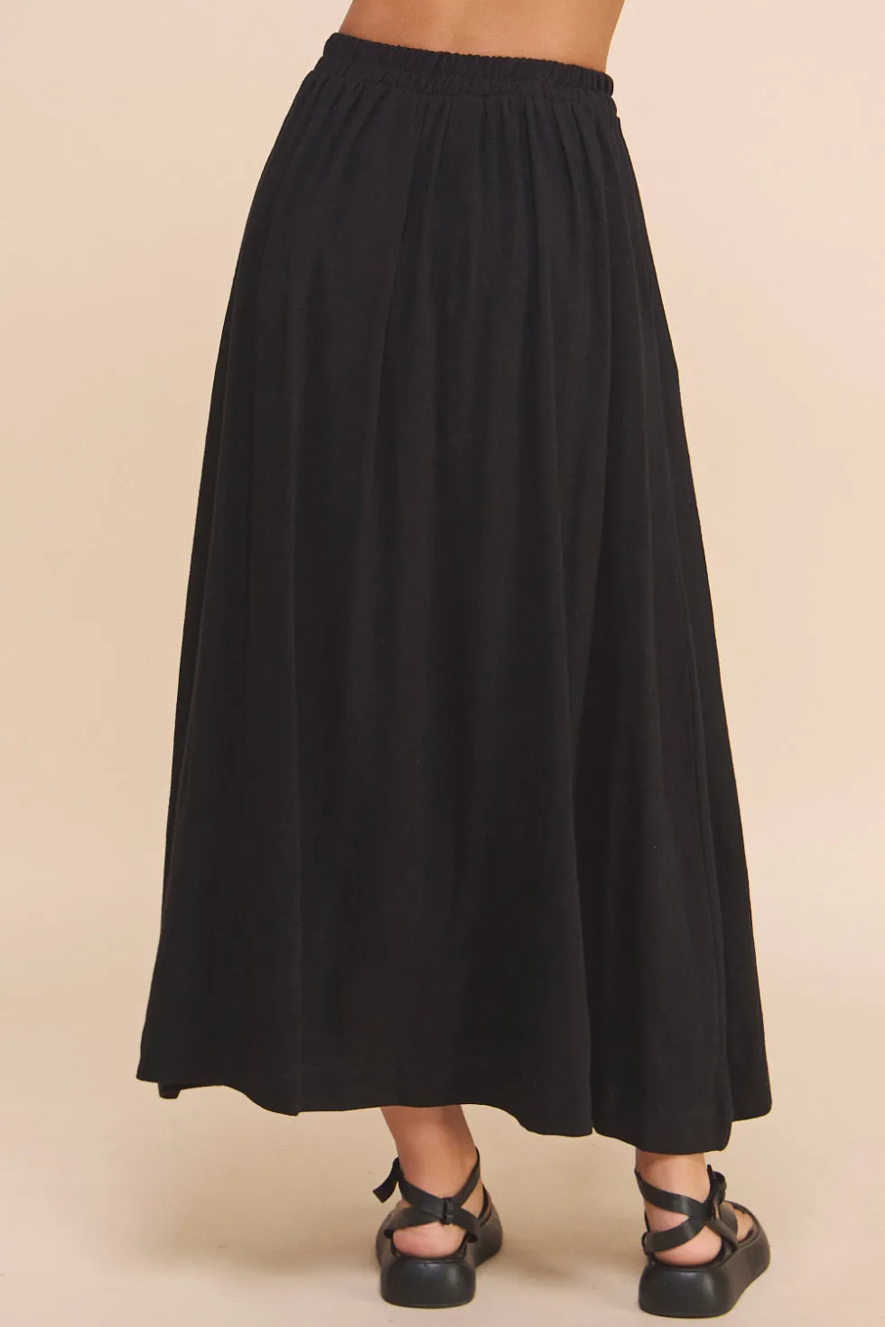 Linen Blend Maxi Skirt