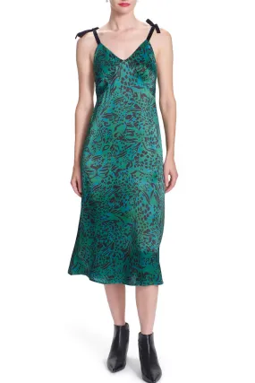 LING TIE STRAP MIDI DRESS- Tiger