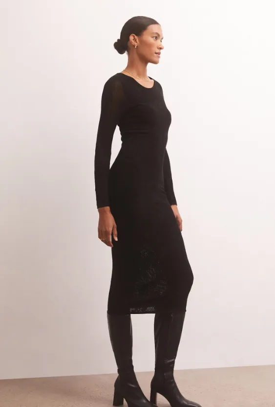 Liza Sweater Mesh Midi Dress