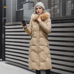 Margaret - Fur-hood Long Coat