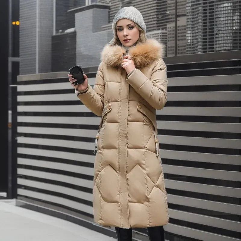 Margaret - Fur-hood Long Coat