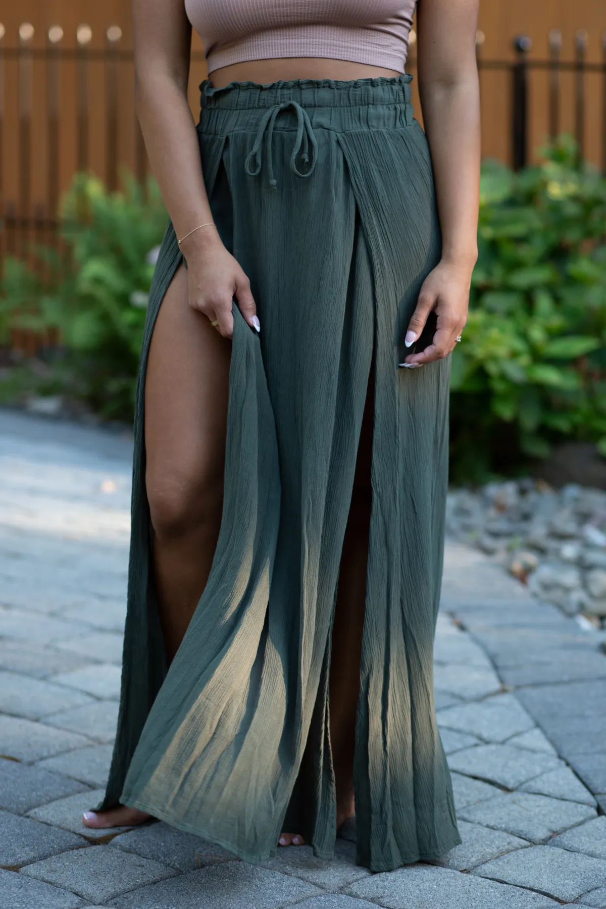 Mary Jane Double Slit Maxi Skirt