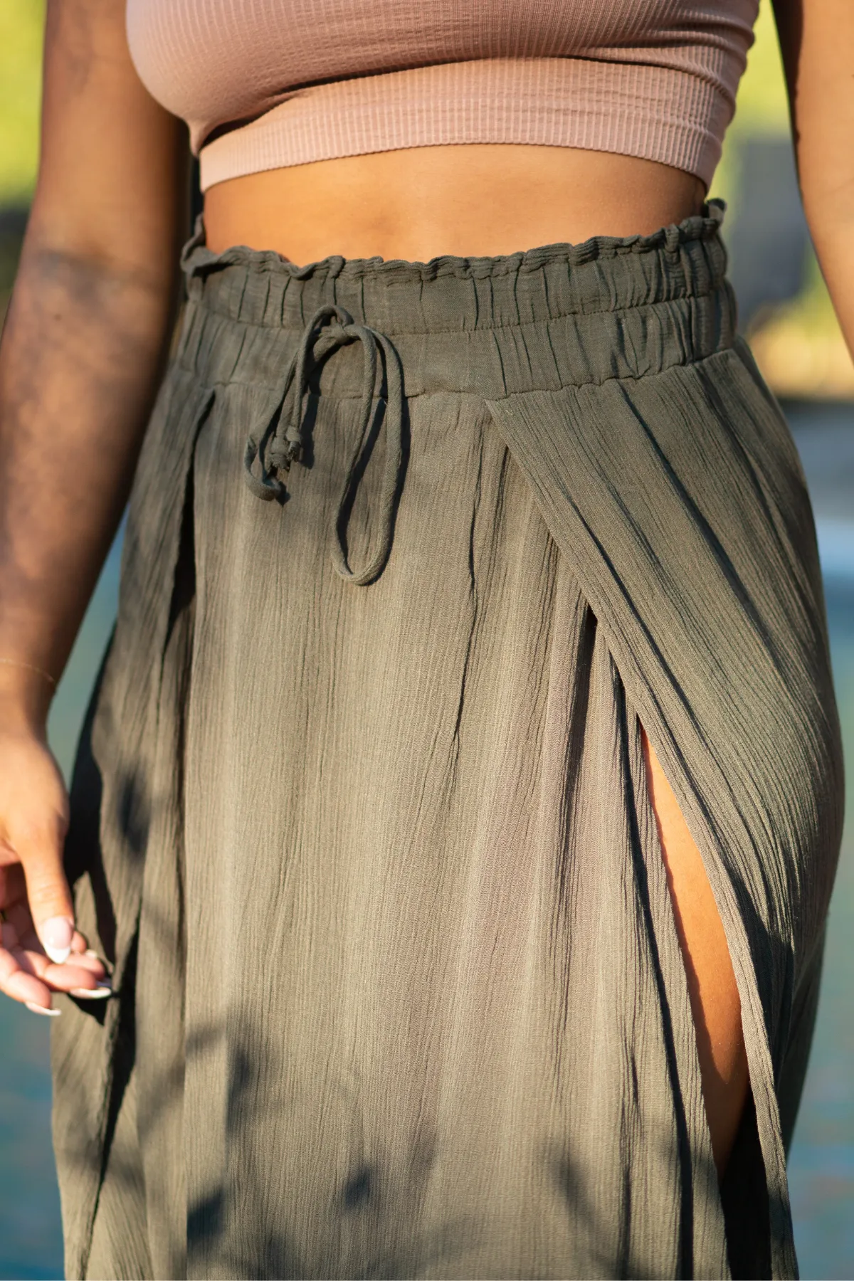 Mary Jane Double Slit Maxi Skirt