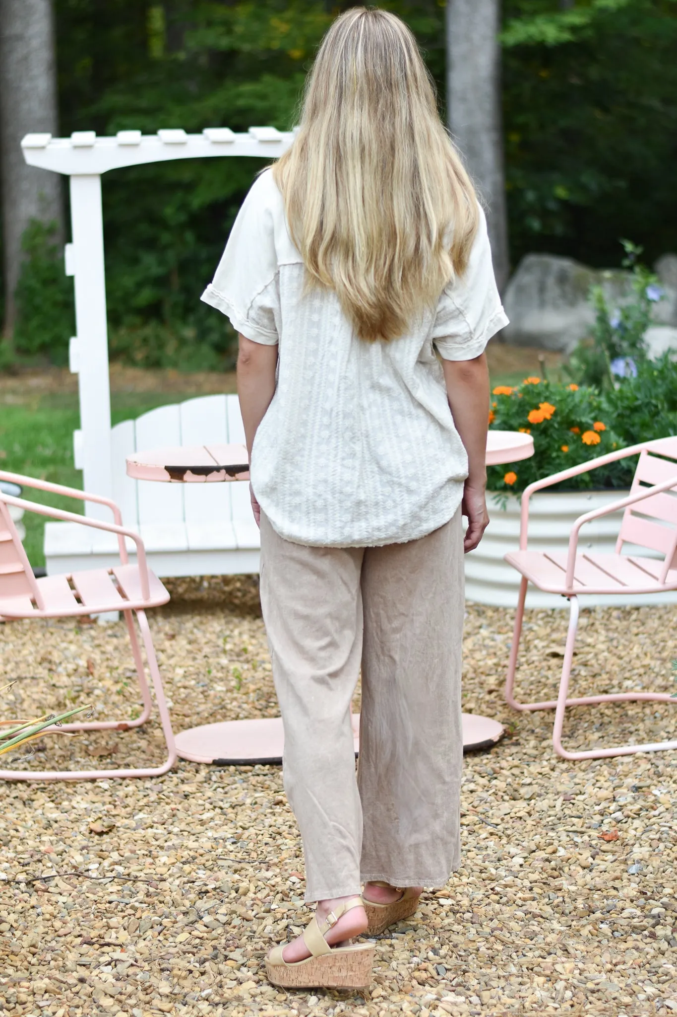 Melody Eyelet Mineral Wash Pants