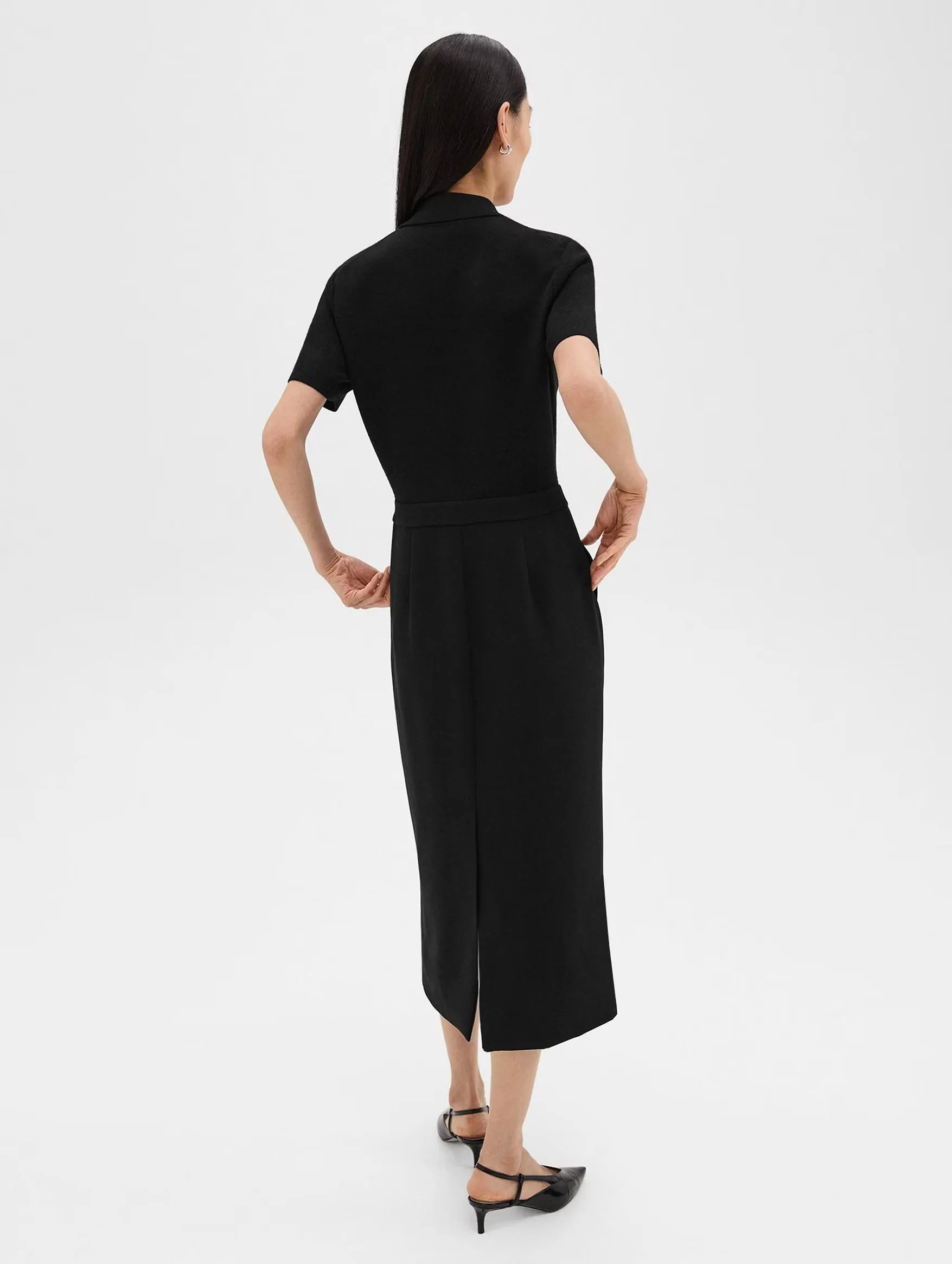 Military Midi Dress in Black