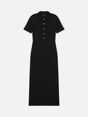 Military Midi Dress in Black