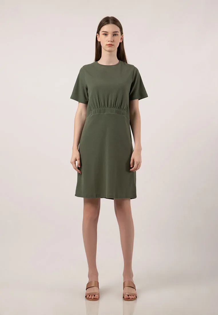 Mini Shift Dress with Elastic Band