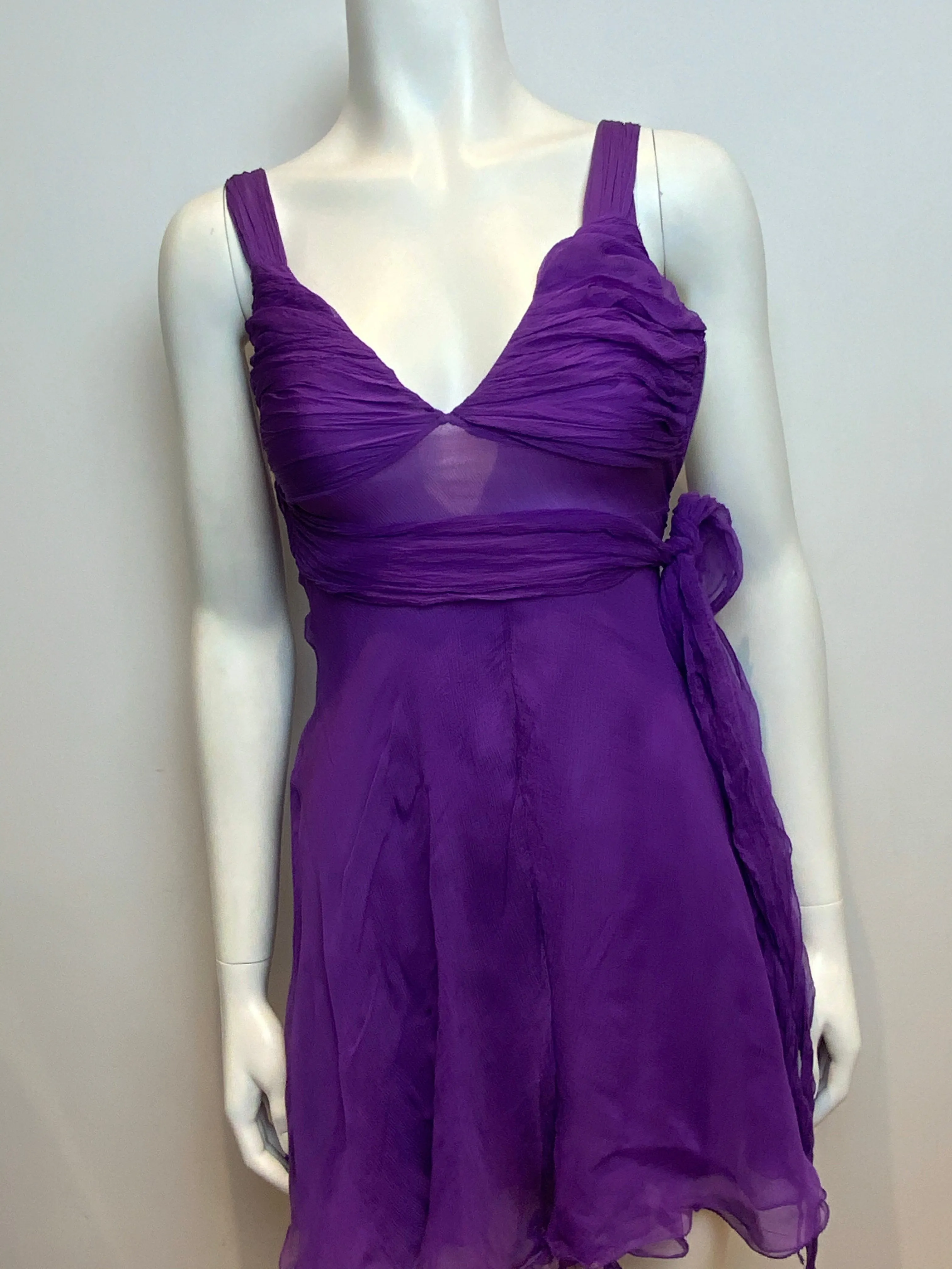 MOST WANTED Alessandro Dell'Acqua Sheer Silk Dress Size I 40 US 0 UK 4 XXS ladies