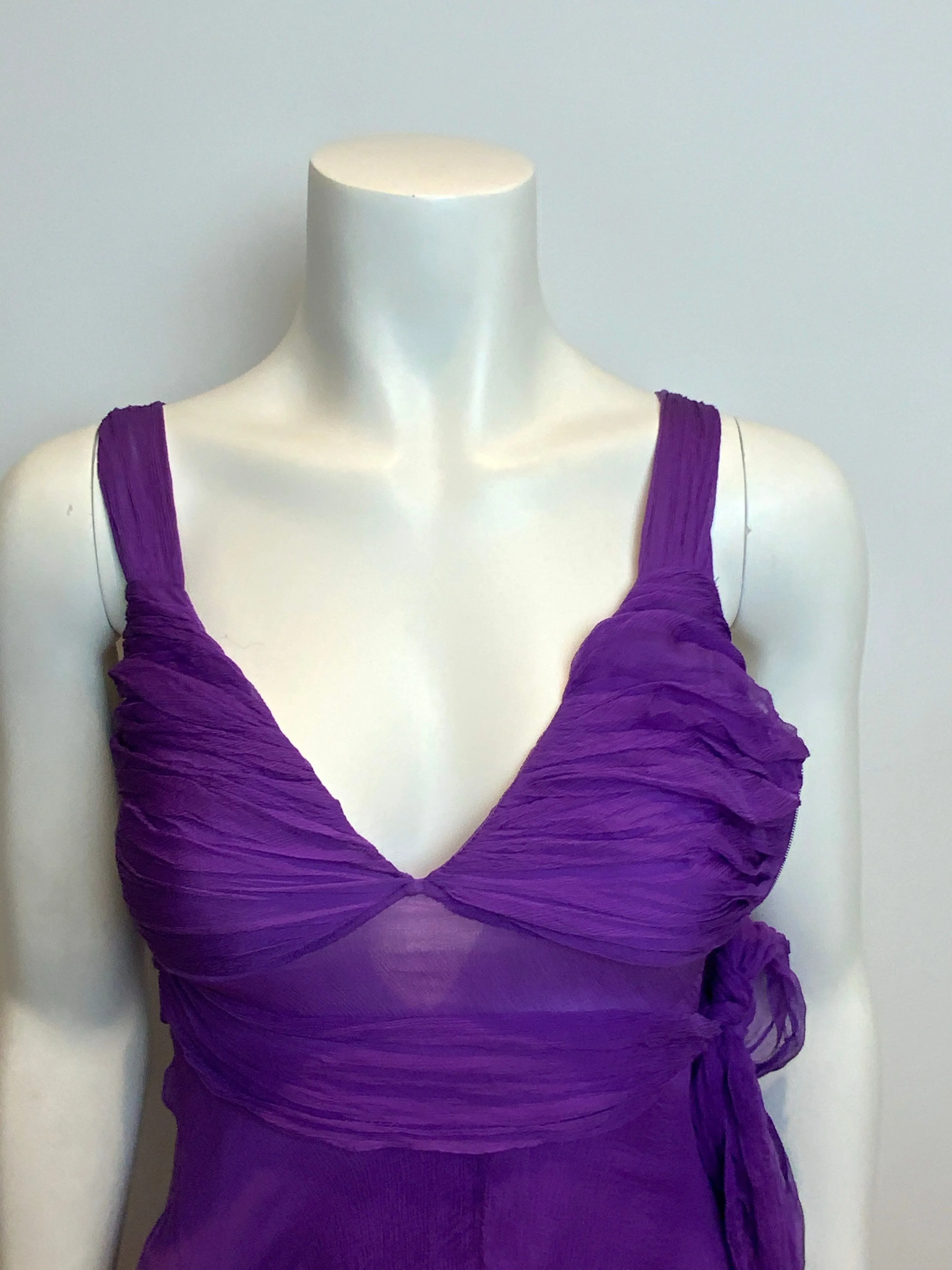 MOST WANTED Alessandro Dell'Acqua Sheer Silk Dress Size I 40 US 0 UK 4 XXS ladies
