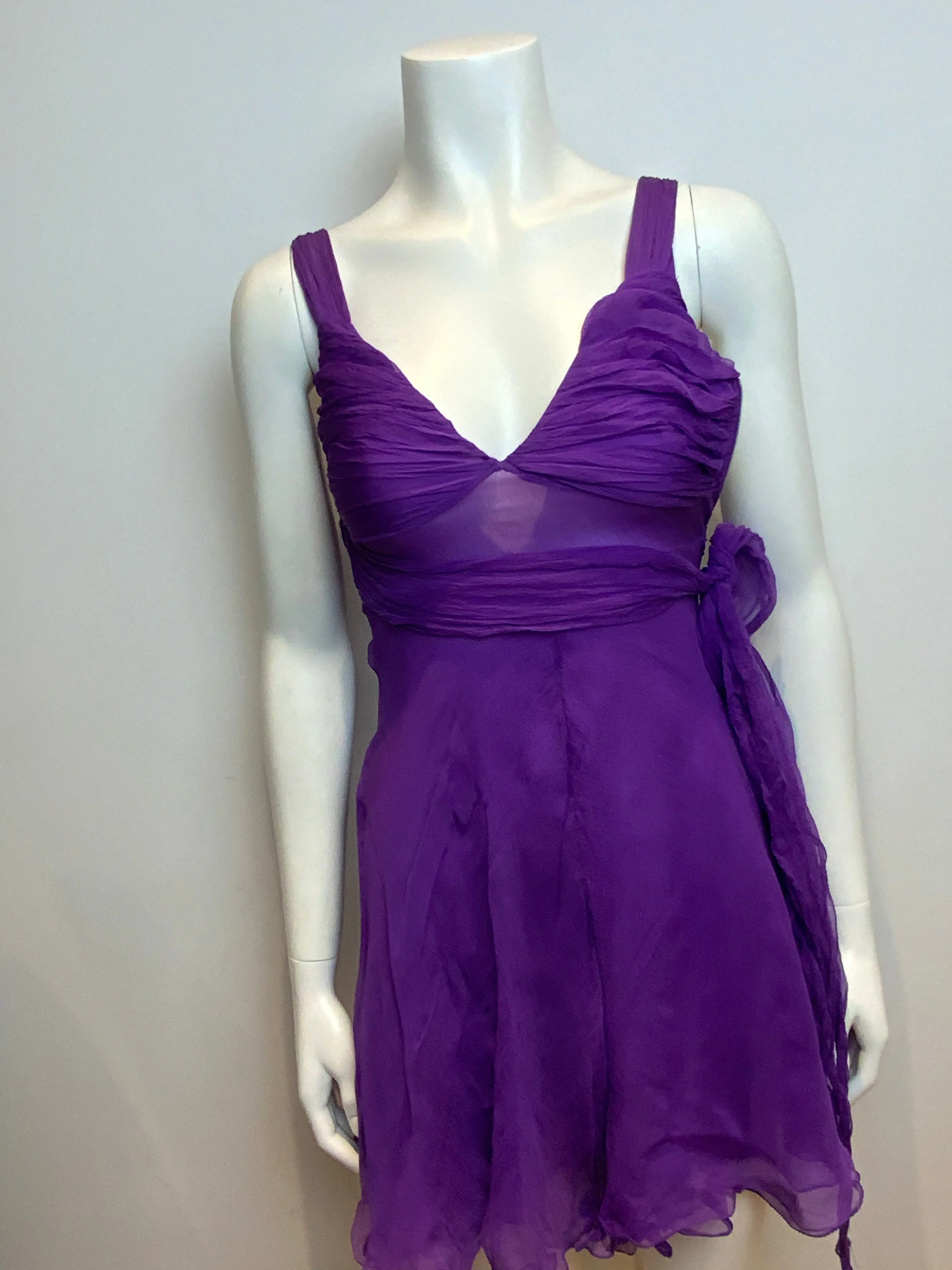 MOST WANTED Alessandro Dell'Acqua Sheer Silk Dress Size I 40 US 0 UK 4 XXS ladies
