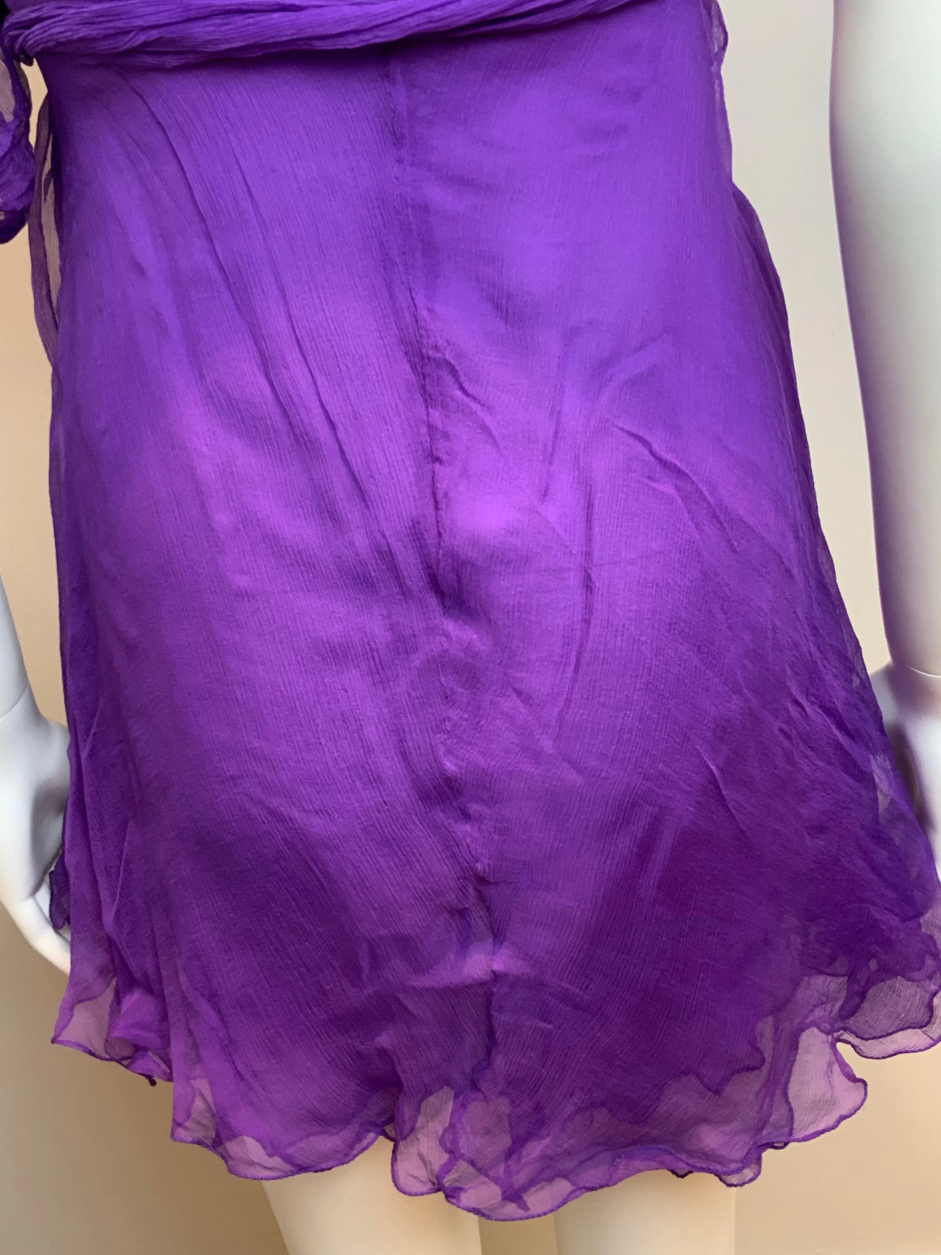MOST WANTED Alessandro Dell'Acqua Sheer Silk Dress Size I 40 US 0 UK 4 XXS ladies