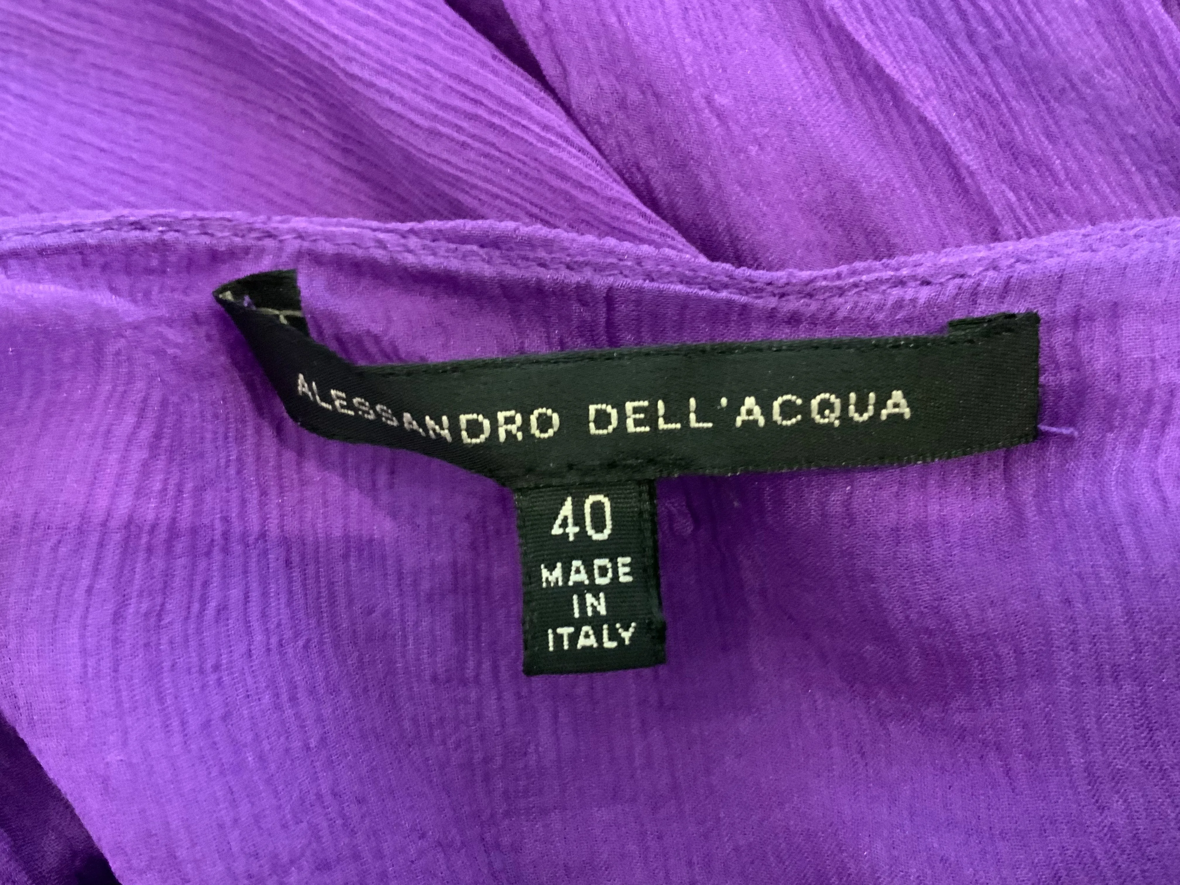 MOST WANTED Alessandro Dell'Acqua Sheer Silk Dress Size I 40 US 0 UK 4 XXS ladies