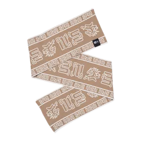 NEW ERA DRAGON ALL OVER PRINT BEIGE KNIT SCARF