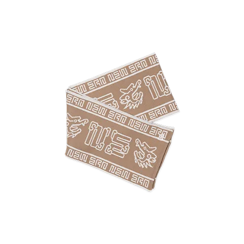 NEW ERA DRAGON ALL OVER PRINT BEIGE KNIT SCARF