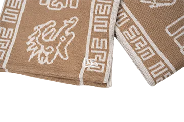 NEW ERA DRAGON ALL OVER PRINT BEIGE KNIT SCARF