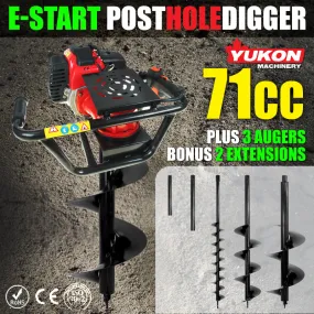 NNEDPE 71cc Post Hole Digger with three Augers