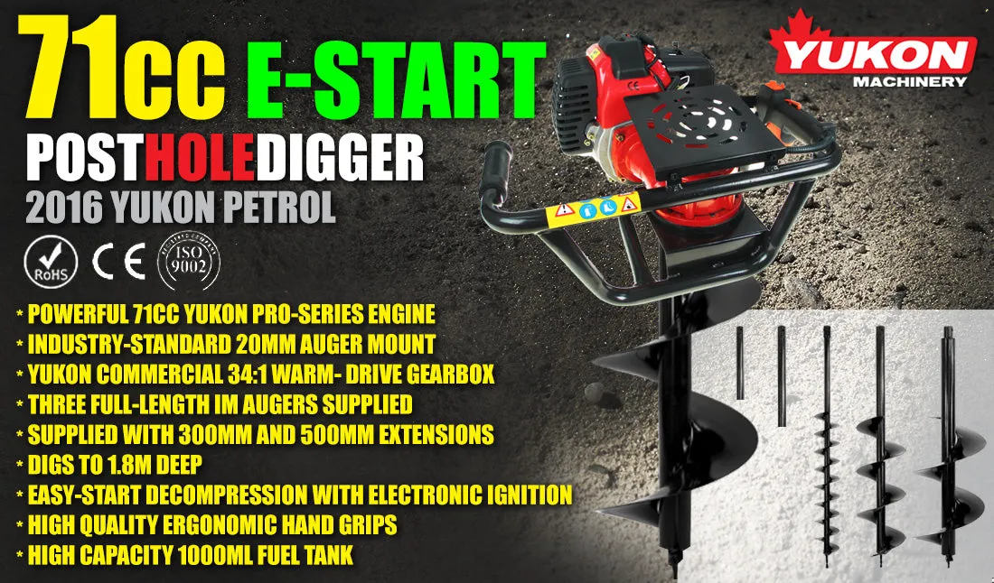 NNEDPE 71cc Post Hole Digger with three Augers