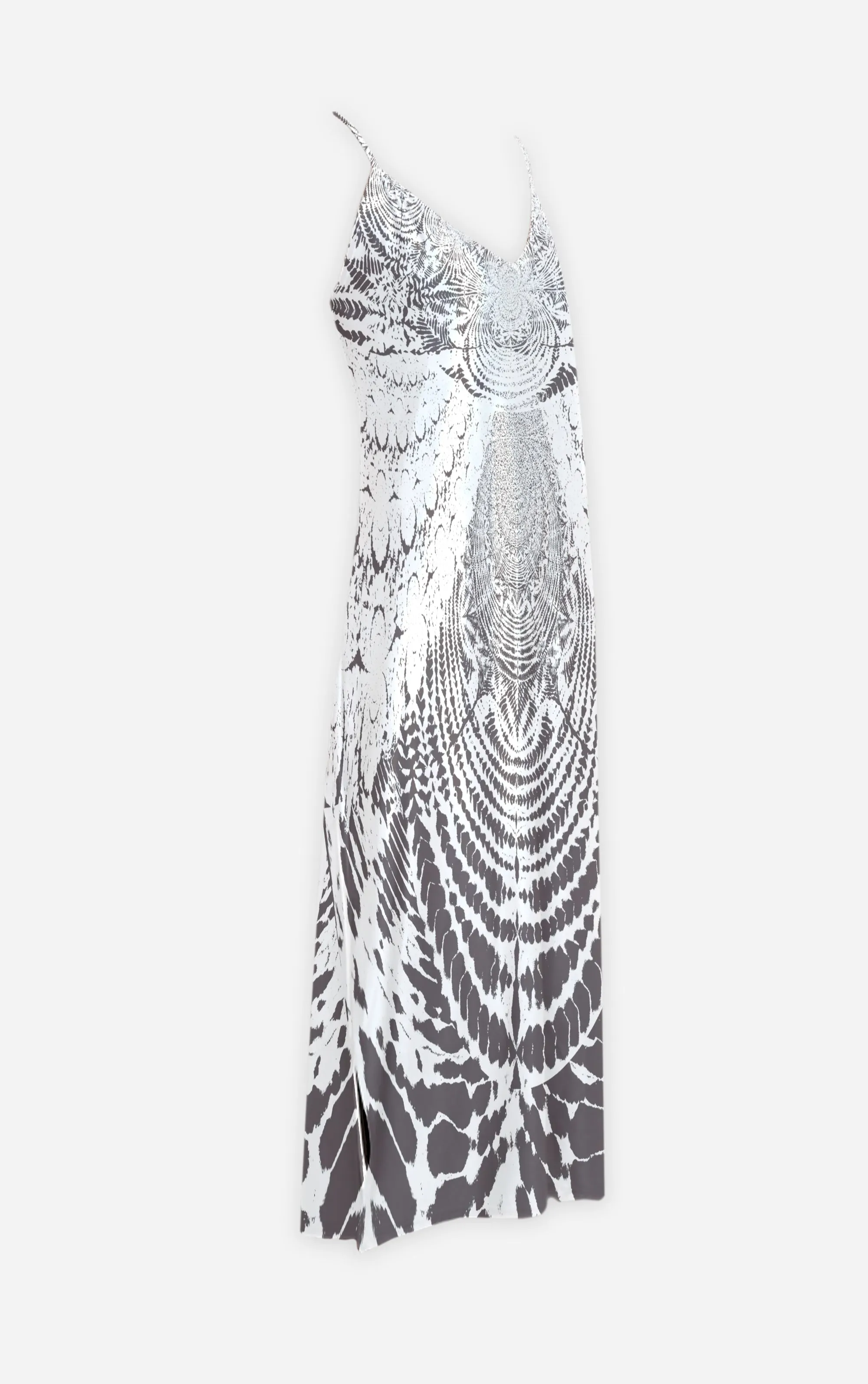Not Ya Mama's Tie Dye- French Gothic V Neck Slip Dress in Lavender Steel | Le Leanian™