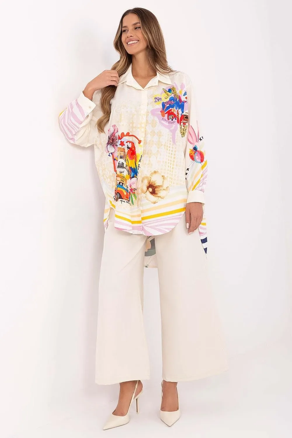 Oversized White Long Sleeve Shirt