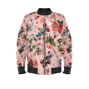 Pink Floral Art Nouveau Bomber Jacket
