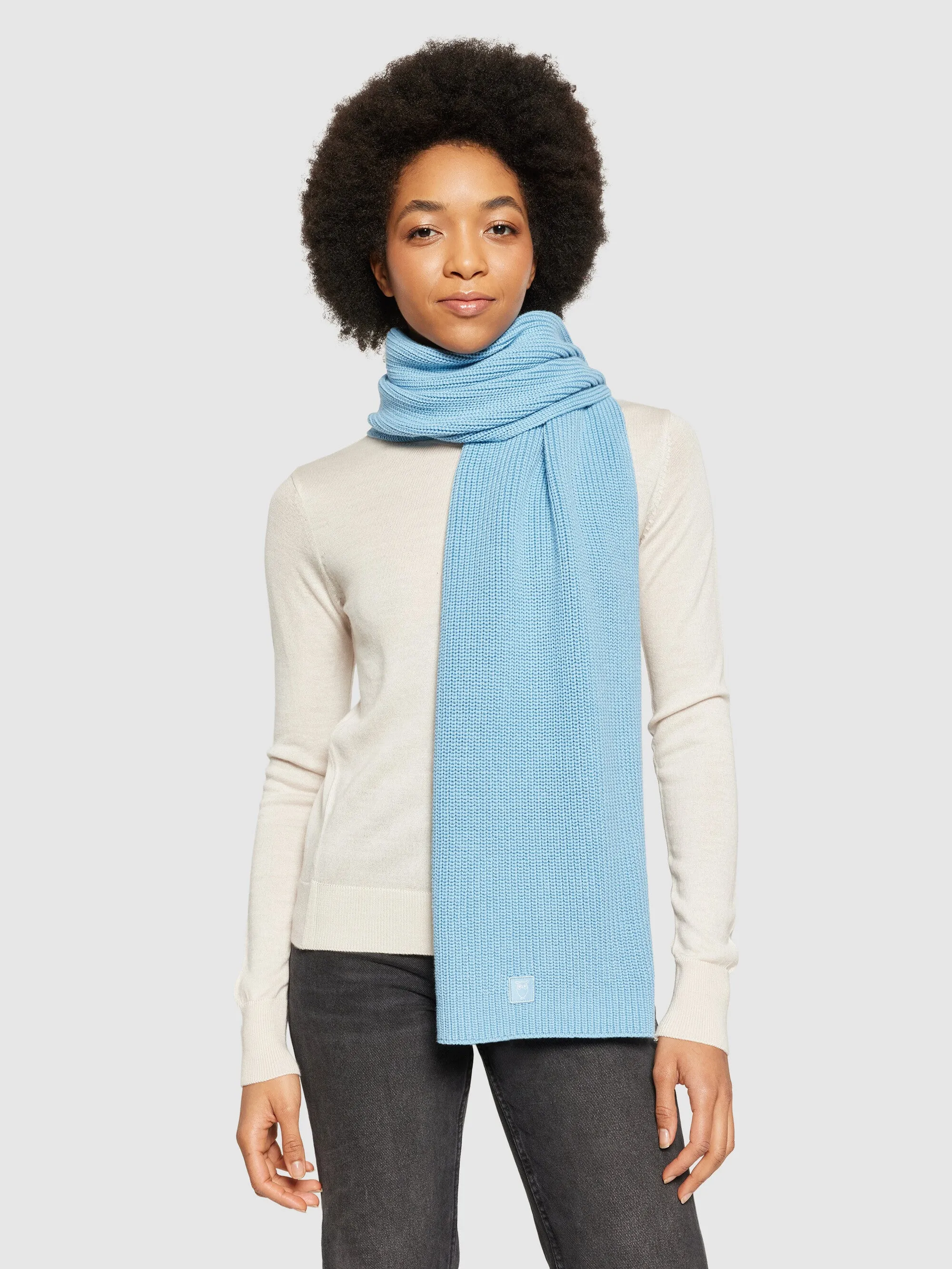 Rib knit scarf - Glacier Lake