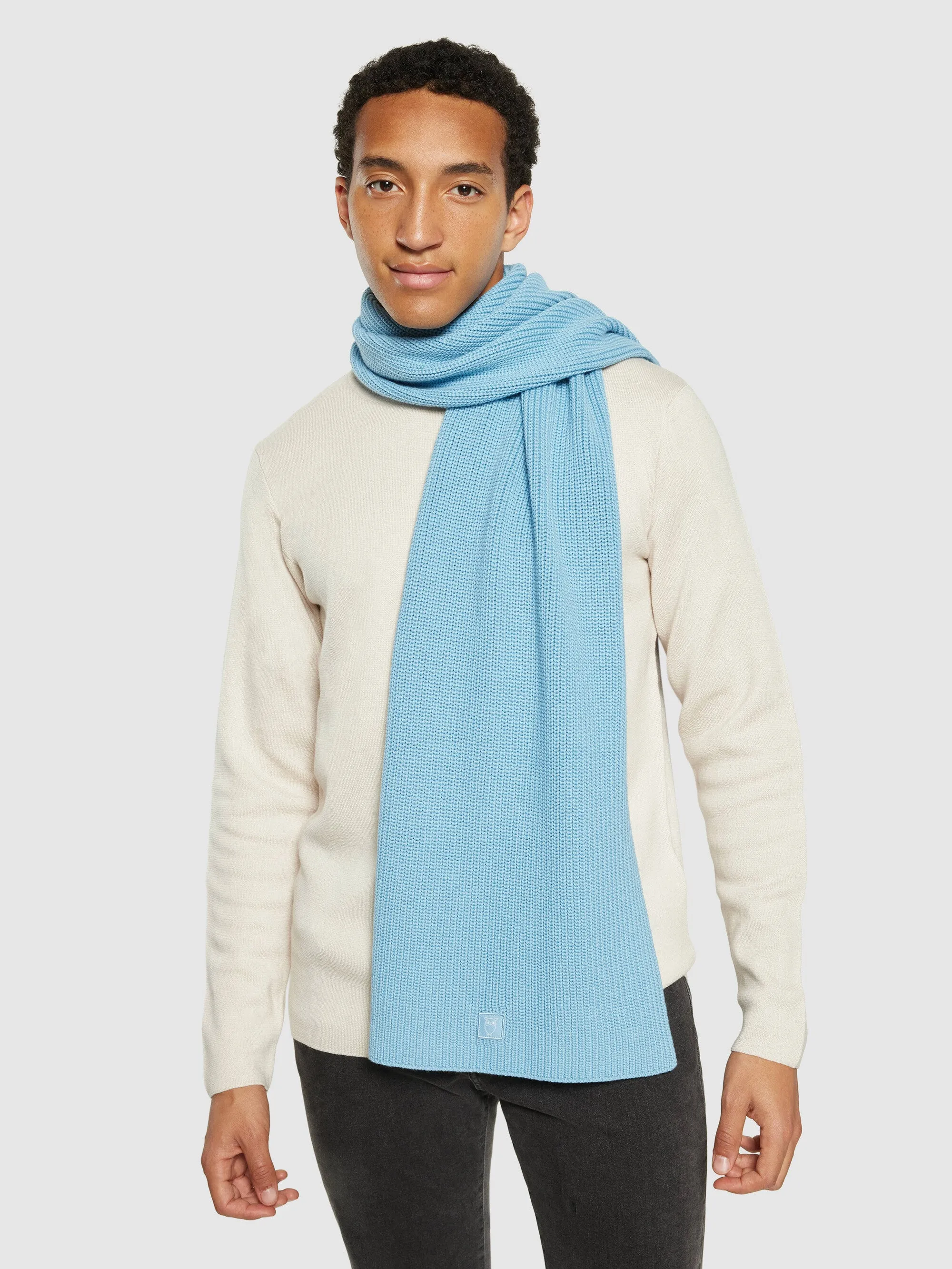 Rib knit scarf - Glacier Lake